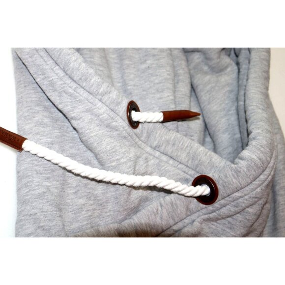 Wanakome Hoodie XL Gray Cowl Neck Zip Outdoor Casual Cozy Aesthetic - Picture 2 of 9